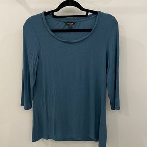 Blue 3/4 sleeve soft top